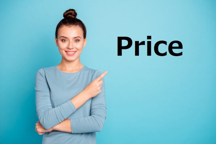 女性とPriceの文字