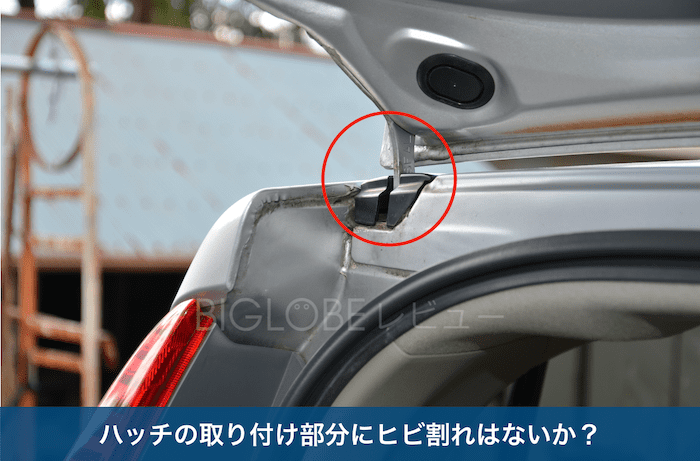 ハッチの取り付け部分