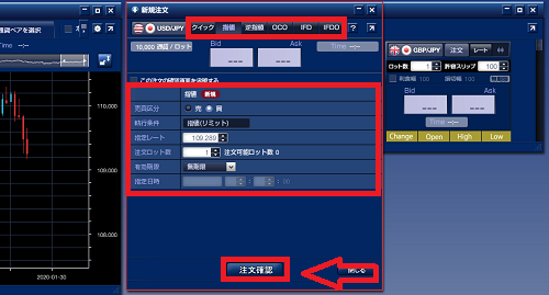 FXブロードネットの注文方法