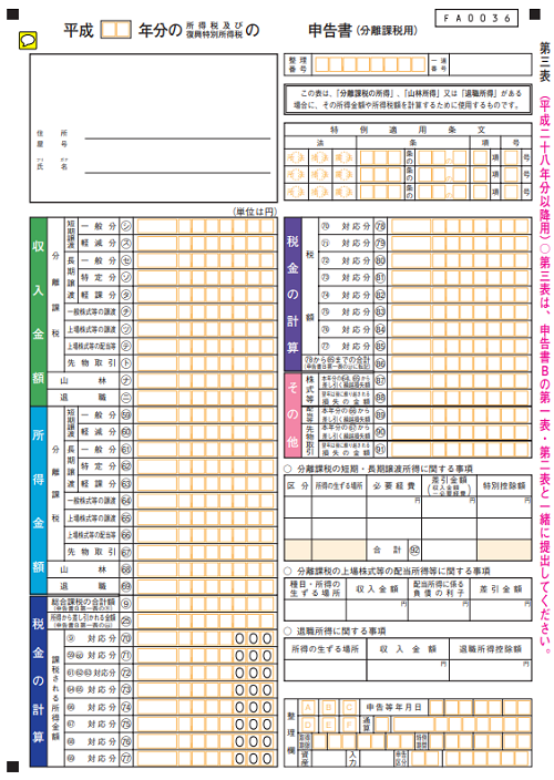 申告書第三表