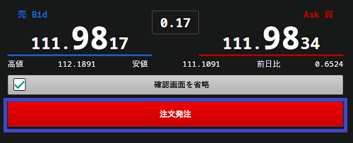 SBIFXトレードの注文