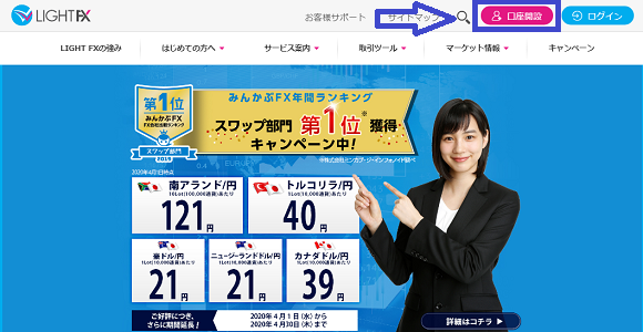 LIGHT FX(ライトFX)の口座開設