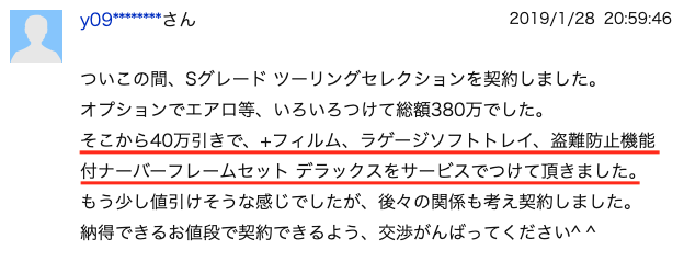 プリウスの値引き実例①