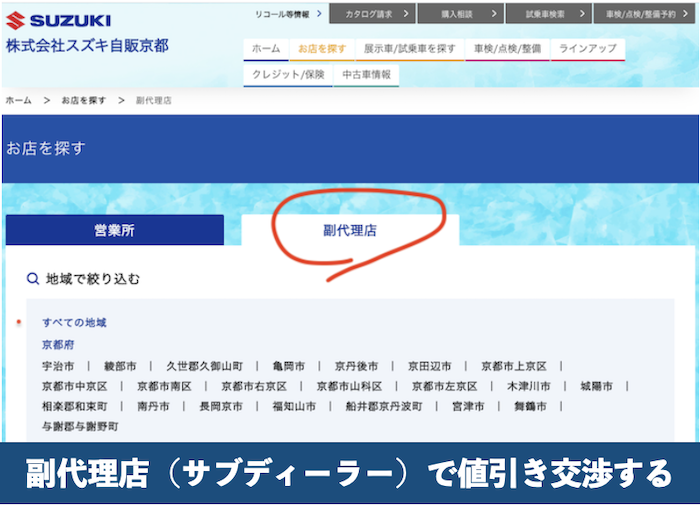 スズキの副代理店
