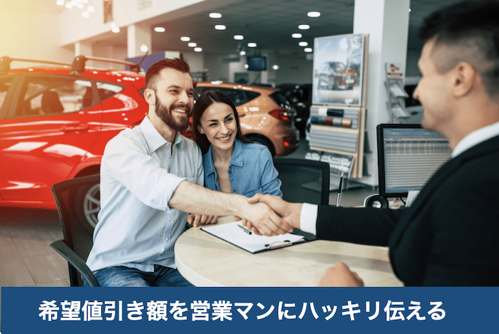 値引き交渉する男性と女性