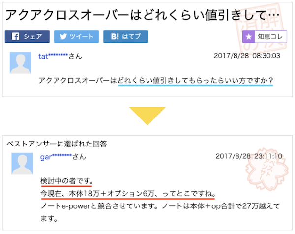 アクア値引き事例④
