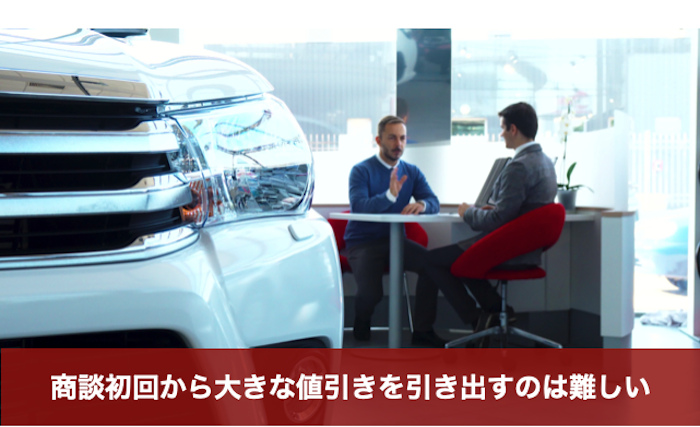 新車の商談を行う男性