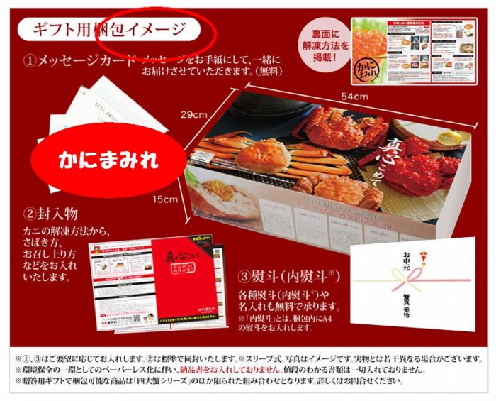 カニ（蟹）をギフトで送るイメージ
