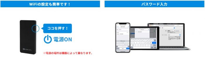 グローバルwifiのパスワード入力